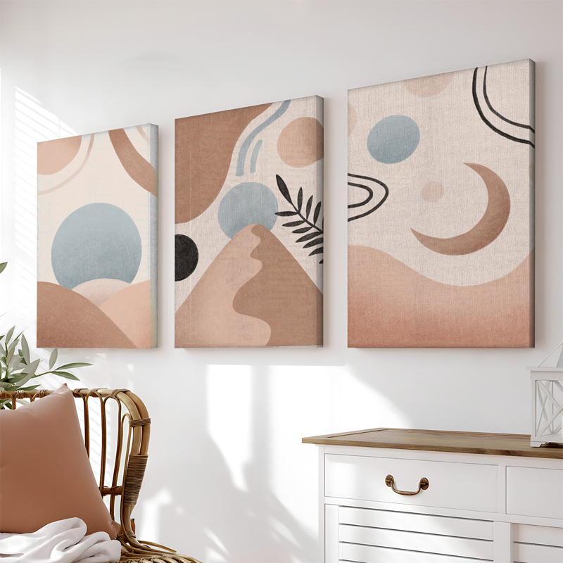 Art muri kanavacë në kornizë Leberto pakoworld triptik me printim dixhital 50x2x70cm