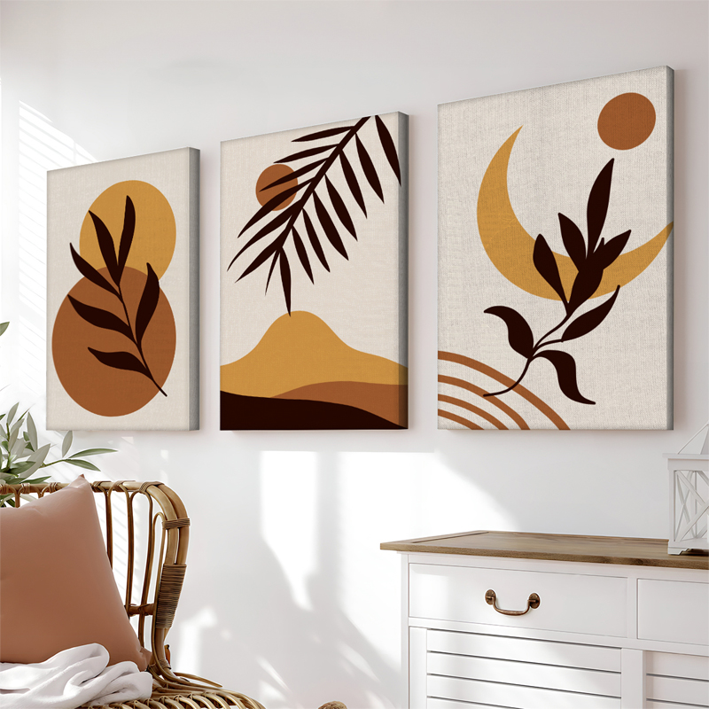 Art muri kanavacë në kornizë Decon pakoworld triptik me print dixhital 50x2x70cm