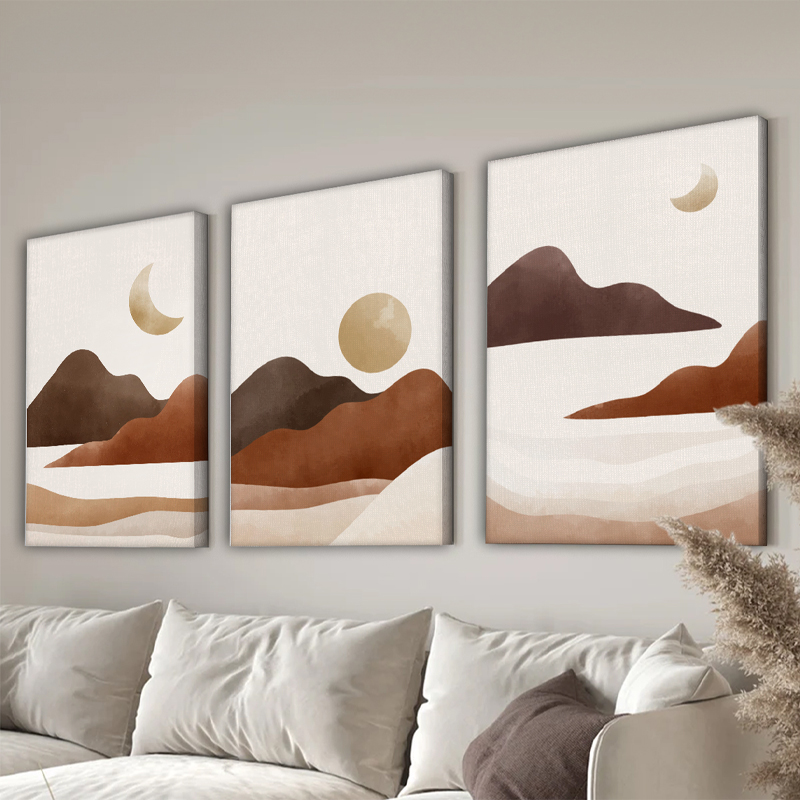 Pikturë në kanavacë me kornizë Lasira pakoworld triptik me print dixhital 40x2x60cm