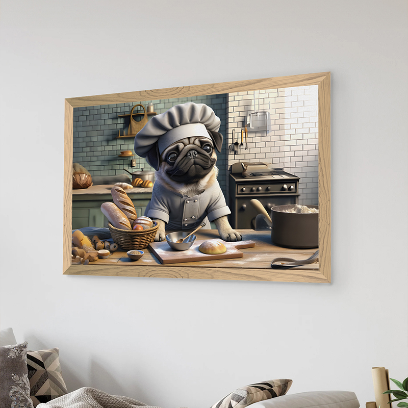 Art muri në kornizë Woof pakoworld me print dixhital 48x1.5x33cm