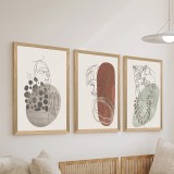 Art muri në kornizë Linento pakoworld triptik me print dixhital 33x0.3x48cm