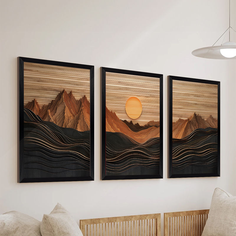 Art muri në kornizë Peaky pakoworld triptik me print dixhital 33x0.3x48cm
