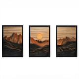 Art muri në kornizë Peaky pakoworld triptik me print dixhital 33x0.3x48cm
