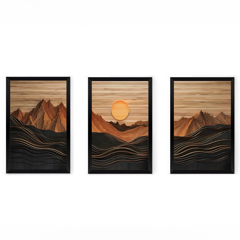 Art muri në kornizë Peaky pakoworld triptik me print dixhital 33x0.3x48cm