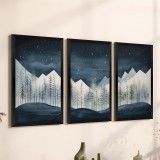 Art muri në kornizë Wavy pakoworld triptik me print dixhital 33x0.3x48cm