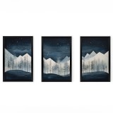 Art muri në kornizë Wavy pakoworld triptik me print dixhital 33x0.3x48cm