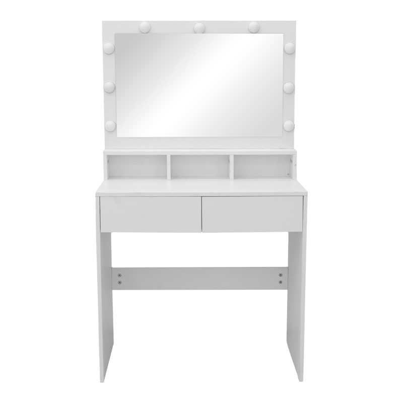 Tavolinë tualeti Vanity pakoworld me led të bardhë 80x40x140cm