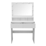 Tavolinë tualeti Vanity pakoworld me led të bardhë 80x40x140cm