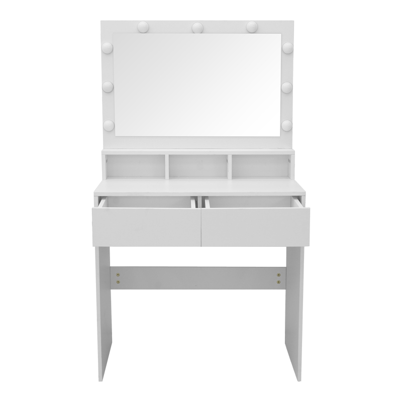 Tavolinë tualeti Vanity pakoworld me led të bardhë 80x40x140cm