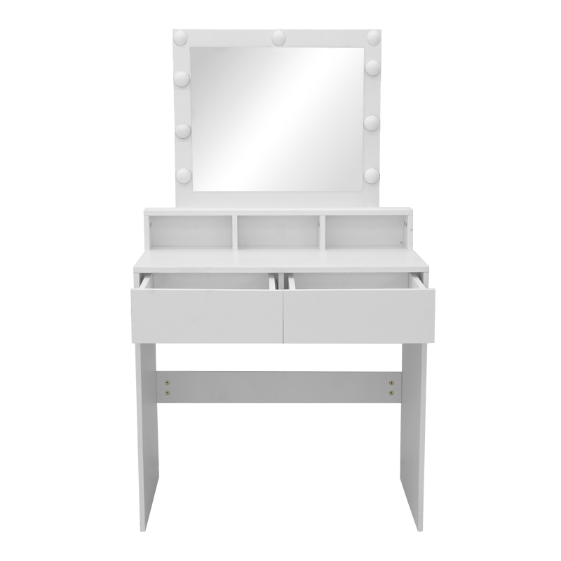 Tavolinë tualeti Virna pakoworld me LED të bardhë 80x40x145cm