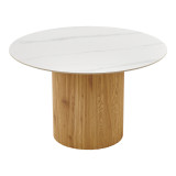 Sikulu pakoworld MDF lisi me sipërfaqe qeramike në pamje mermeri të bardhë D125x77cm