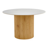 Sikulu pakoworld MDF lisi me sipërfaqe qeramike në pamje mermeri të bardhë D125x77cm