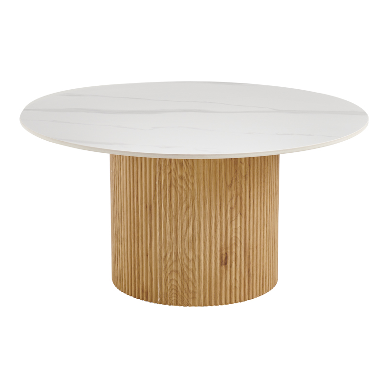 Sikulu pakoworld MDF lisi me sipërfaqe qeramike në pamje mermeri të bardhë D80x40cm