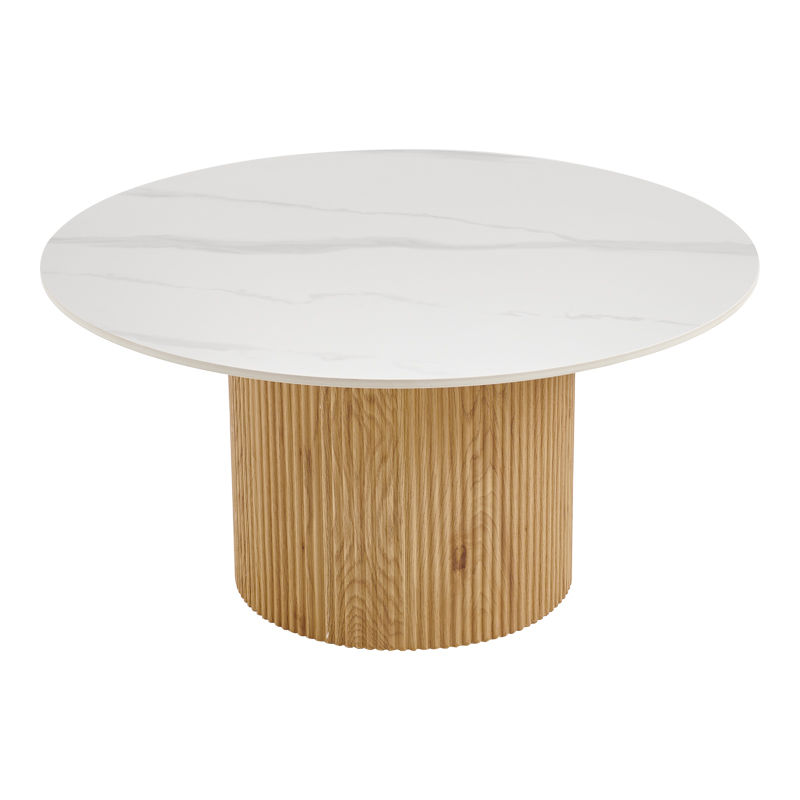 Sikulu pakoworld MDF lisi me sipërfaqe qeramike në pamje mermeri të bardhë D80x40cm