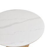 Sikulu pakoworld MDF lisi me sipërfaqe qeramike në pamje mermeri të bardhë D80x40cm