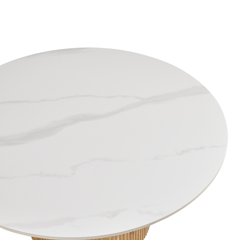 Sikulu pakoworld MDF lisi me sipërfaqe qeramike në pamje mermeri të bardhë D80x40cm