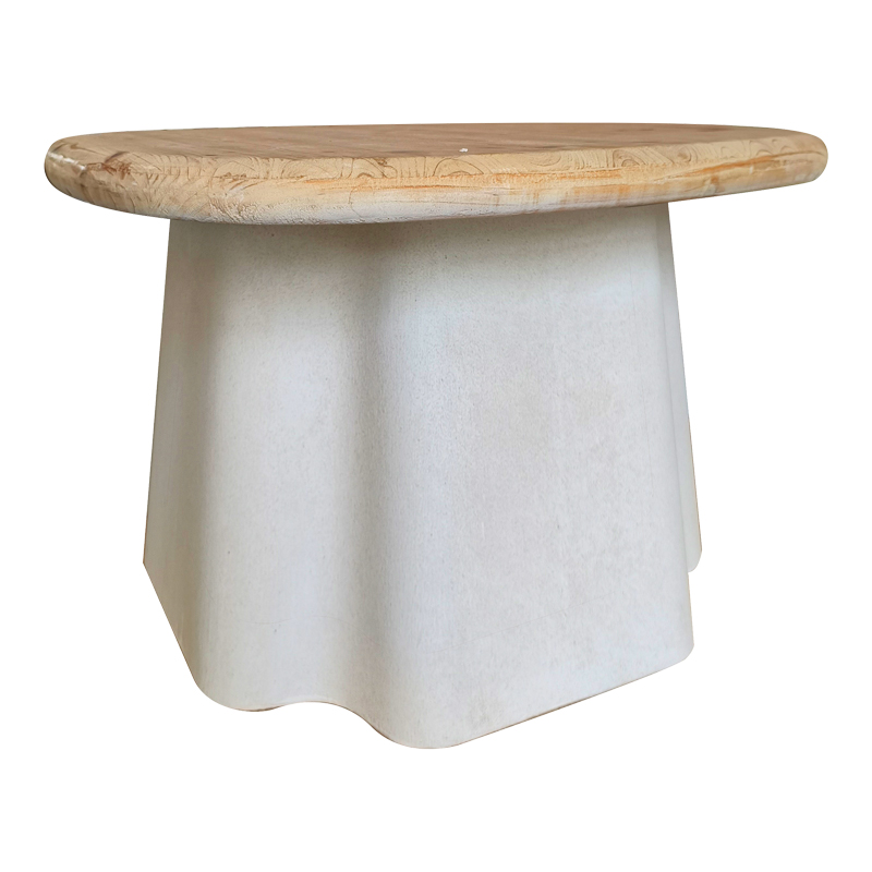 Tavolinë kafeje Loberta pakoworld dru bredhi-mdf në ngjyrë natyrale-e bardhë D60x43cm