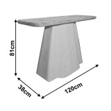 Tavolinë konsol Loberta pakoworld dru pishe-MDF në ngjyrë natyrale-e bardhë 120x38x81cm