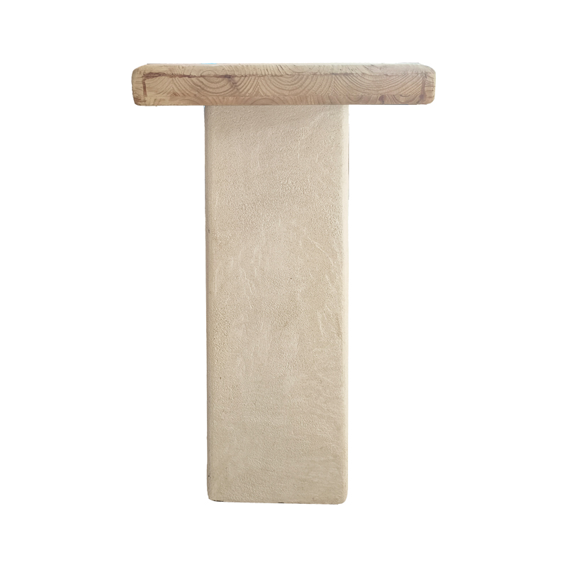 Konsolë Marila pakoworld dru pishe-mdf në ngjyrë natyrale-të bardhë 100x38x80cm