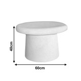 Tavolinë kafeje Herona pakoworld mdf e bardhë D60x40cm