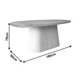 Tavolinë ngrënieje Herona pakoworld bredh-mdf e bardhë-ngjyrë natyrale 180x90x78cm