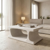 Tavolinë kafeje Nafel pakoworld mdf e bardhë 120x60x45cm