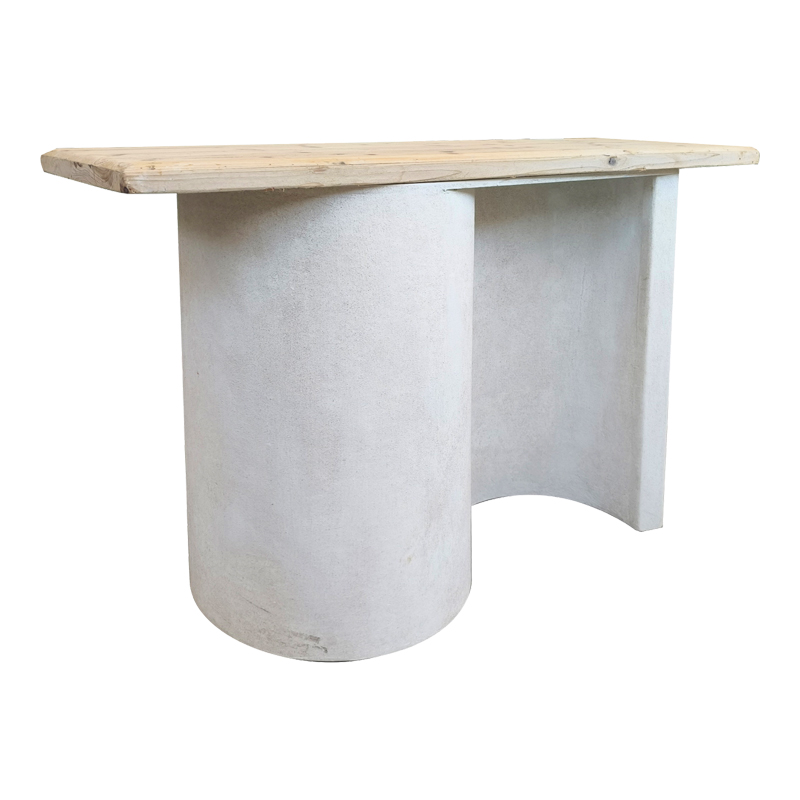 Tavolinë konsolle Jeckie pakoworld fir-mdf ngjyrë e bardhë-natyrale 120x38x80cm