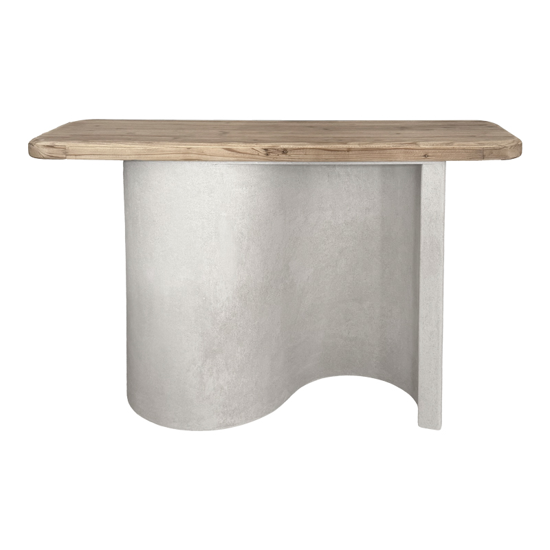 Tavolinë konsolle Jeckie pakoworld fir-mdf ngjyrë e bardhë-natyrale 120x38x80cm