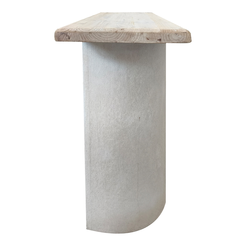Tavolinë konsolle Jeckie pakoworld fir-mdf ngjyrë e bardhë-natyrale 120x38x80cm
