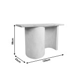 Tavolinë konsolle Jeckie pakoworld fir-mdf ngjyrë e bardhë-natyrale 120x38x80cm