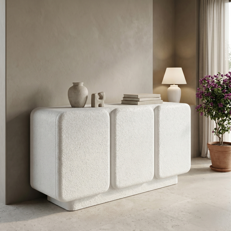 Bufe Kooldio pakoworld mdf i bardhë 120x37.5x69cm