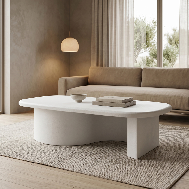 Tavolinë kafeje Verven pakoworld mdf e bardhë 120x60x32cm