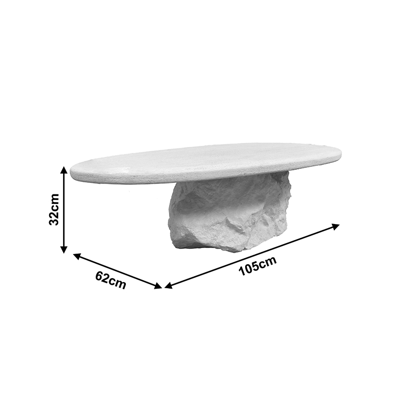 Tavolinë kafeje Zinol pakoworld mdf-polirezinë e bardhë 105x62x32cm