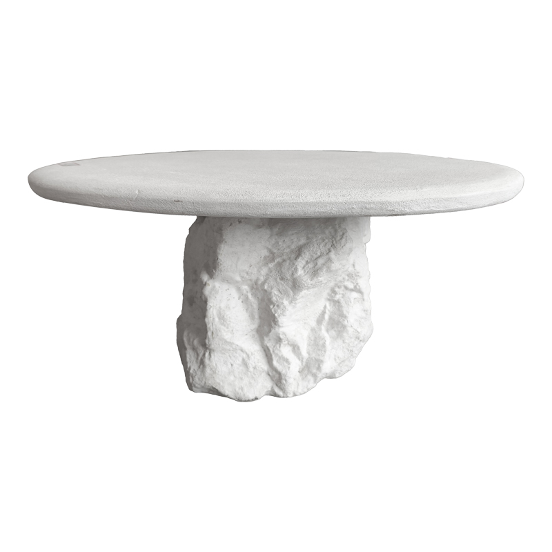 Tavolinë kafeje Zinol pakoworld mdf-polyresin e bardhë D80x36cm
