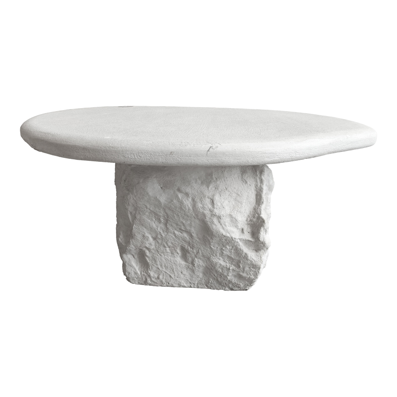 Tavolinë kafeje Zinol pakoworld mdf-polyresin e bardhë D80x36cm