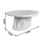 Tavolinë kafeje Zinol pakoworld mdf-polyresin e bardhë D80x36cm