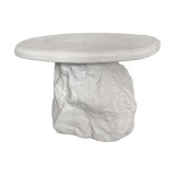 Tavolinë kafeje Zinol pakoworld mdf-polyresin e bardhë D60x41cm
