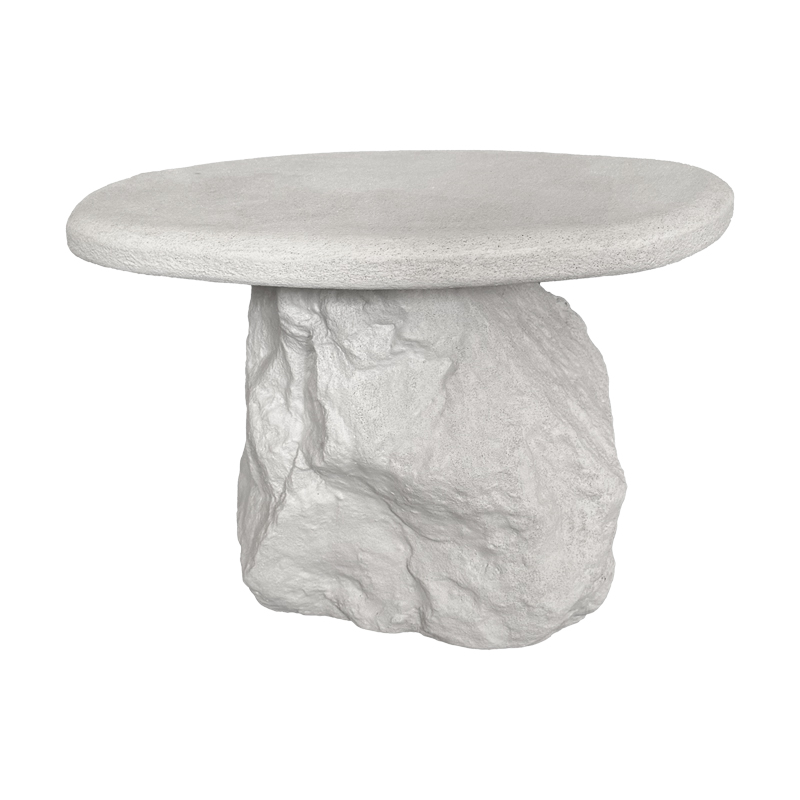 Tavolinë kafeje Zinol pakoworld mdf-polyresin e bardhë D60x41cm