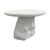 Tavolinë kafeje Zinol pakoworld mdf-polyresin e bardhë D60x41cm