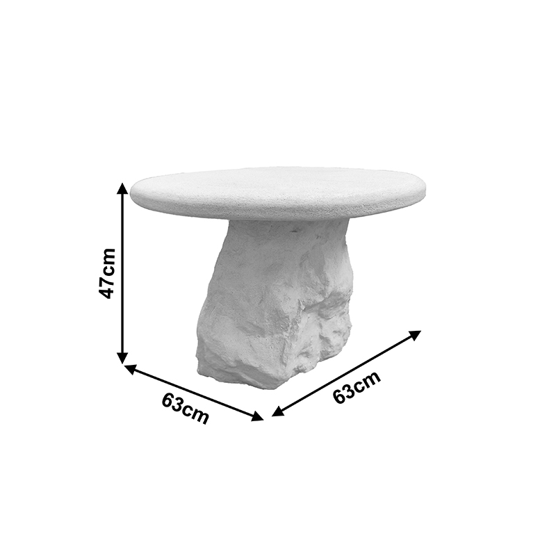 Tavolinë kafeje Zinol pakoworld mdf-polyresin e bardhë D60x41cm