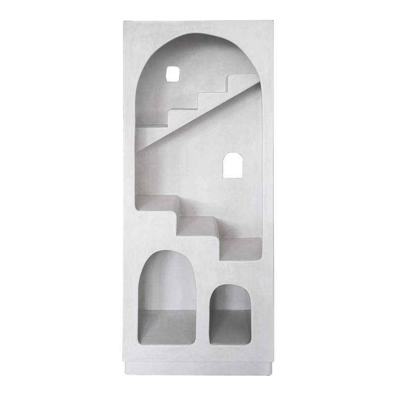 Bibliotekë Boolten pakoworld mdf e bardhë 80x38x190cm