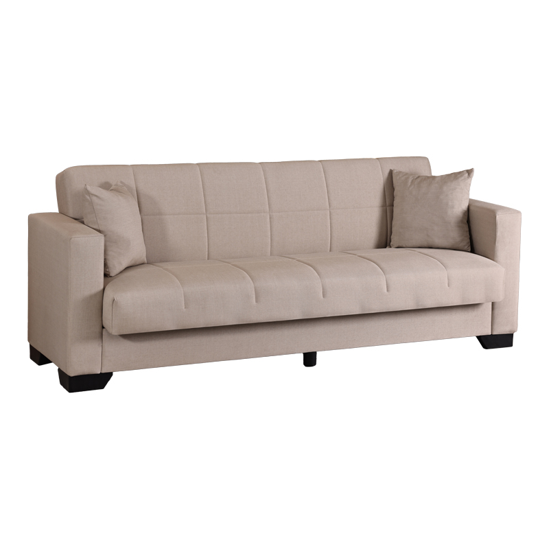 Divan 3-vendësh Vox pakoworld me hapësirë magazinimi pëlhurë krem 210x84x83cm