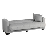 Divan 3-vendësh Vox pakoworld me hapësirë magazinimi pëlhurë gri e çelët 210x84x83cm