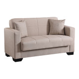 Divan 2-vendësh Vox pakoworld me hapësirë magazinimi pëlhurë krem 150x84x83cm