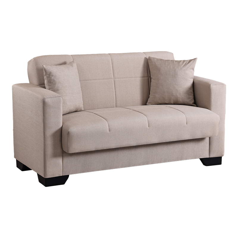 Divan 2-vendësh Vox pakoworld me hapësirë magazinimi pëlhurë krem 150x84x83cm