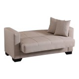 Divan 2-vendësh Vox pakoworld me hapësirë magazinimi pëlhurë krem 150x84x83cm