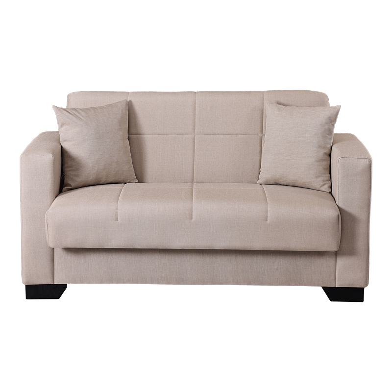 Divan 2-vendësh Vox pakoworld me hapësirë magazinimi pëlhurë krem 150x84x83cm
