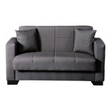 Divan 2-vendësh Vox pakoworld me hapësirë magazinimi pëlhurë antracit 150x84x83cm