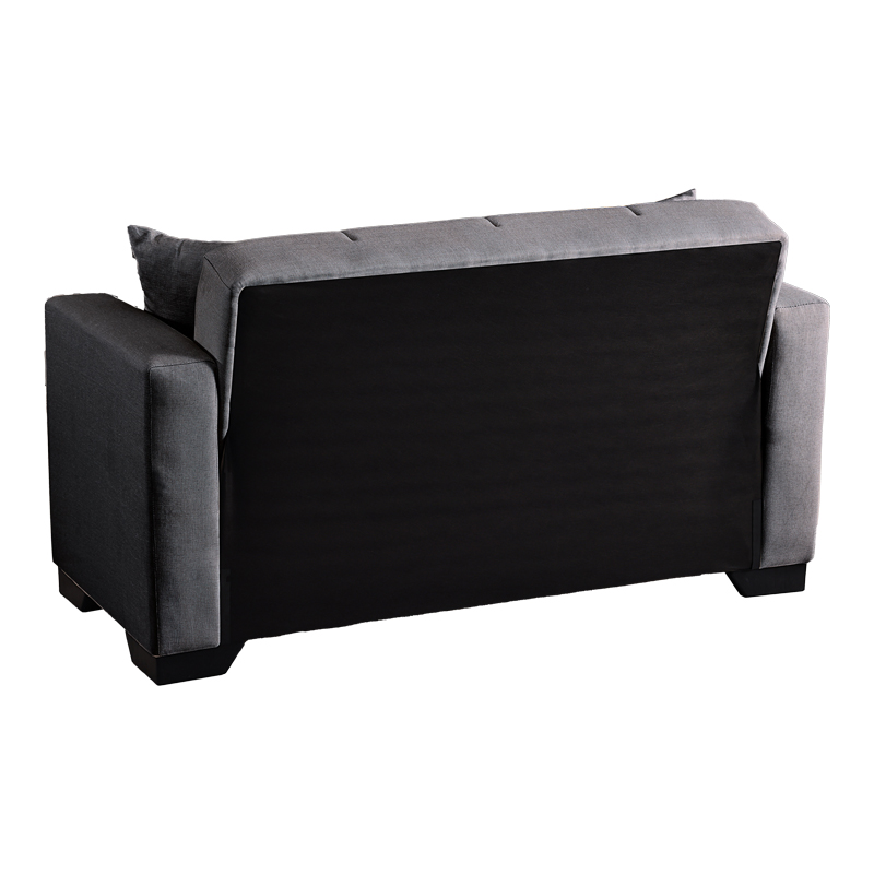 Divan 2-vendësh Vox pakoworld me hapësirë magazinimi pëlhurë antracit 150x84x83cm