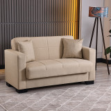 Divan 2-vendësh Vox pakoworld me hapësirë magazinimi pëlhurë bezhë 150x84x83cm
